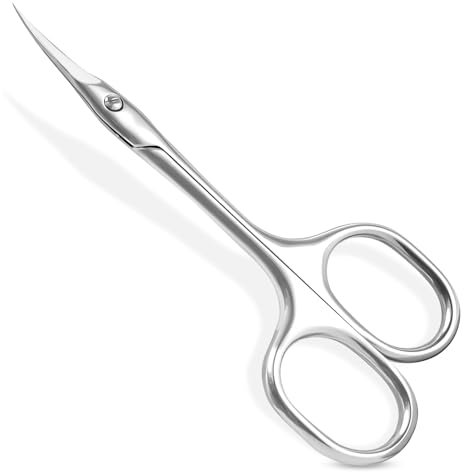 ANRUI Nagelhautschere Scharf mit Gebogener Schnittfläche, Asymmetrischer ergonomischer Griff, Maniküre Hautschere Extra Fein aus Edelstahl zum Präzisen Entfernen Nagelhaut, Abgestorbene Haut