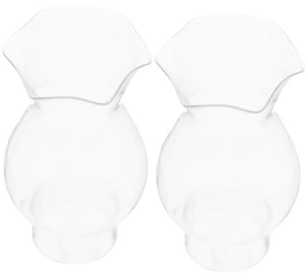 PRETYZOOM 2 Pièces Abat-Jour Au Kérosène Cheminée en Verre Soufflé Abat-Jour en Verre Clair Couvercle en Verre De Lampe Ouragan Abat-Jour en Verre De Lampe à Pétrole Un Verre Transparent