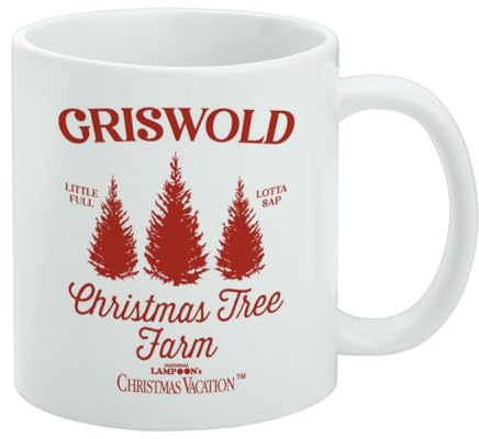 Christmas Vacation Griswold Tree Farm Keramik-Kaffeetasse, originelles Geschenk für Kaffee, Tee und heiße Getränke, 325 ml, Weiß