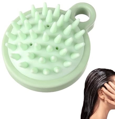 Kopfscheuerbürste – Shampoo-Bürste, Schrubber, nasse und trockene Kopfhaut, Reinigungswerkzeug, 6,5 x 6,5 x 3 cm, Kopfmassagebürste mit Silikonborsten, Haar-Scubber, Dusche für Frauen, Männer,