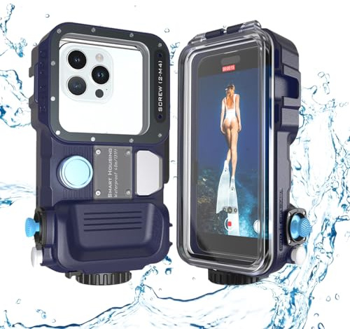 Universelle Unterwasser-Telefonhülle zum Schnorcheln und Tauchen, [131FT/40M] Professionelle Tauchen wasserdichte Handyhülle für iPhone und Android, einfache Kamerasteuerung/Unterwasserfoto & Video