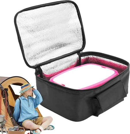 Four portable pour voiture 12 V – Réchauffeur électrique en feuille d'aluminium isolée | Sac à déjeuner chauffant pour voyage, camping, voyages, pique-niques, préparation des repas pour voiture