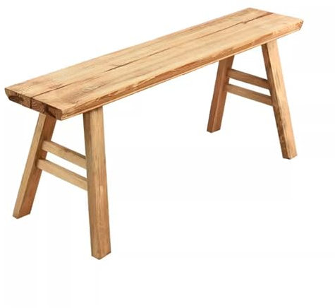 Holzbank Rustikal Schmal Esstischbank für Zuhause Glatte Platte Vollzapfendesign Sitzbank Esszimmer Tragfähigkeit 150 Kg für Esszimmer, Schlafzimmer, Küche(98x15x67cm)