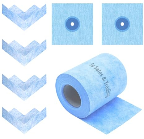 Dichtband Set, Abdichtband 10m, 4x Innenecke, 2 x Dichtmanschette Rohr, Abdichtung für Sanitär, Bad, Dusche, Fliesen, Innen & Außenbereich Abdichtung wasserfest