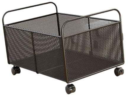 Colcolo Canasta de organizador de almacenamiento de metal con ruedas, cesta de alambre de hierro para encimera de cocina, S