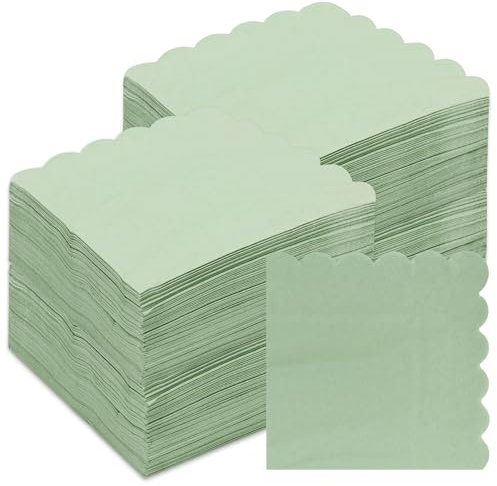 Scettar 140 Pcs Sage Green Cocktail Napkins, 2-Ply Sage Green Napkins 5 x 5 Inch Sage Green&Party Paper Napkins for Wedding, Dinner, Birthday Parties