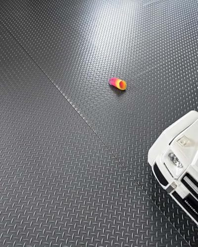 YHNNH Großer Garagenteppich aus Gummi unter dem Auto, verdickte, rutschfeste Anhängerbodenmatte mit Diamantplatte(Black,0.6x1m/2x3.3ft)