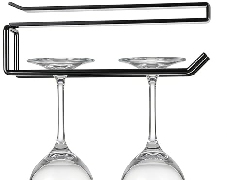Genérico Glasregal für unter dem Schrank, ohne Bohren, platzsparendes Metall unter der Theke, Glasregale zur Aufbewahrung von, für Küche, Keller, Esszimmer