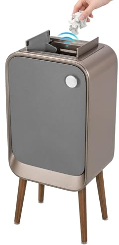 GreenWhim 20L Smart Sensor Bin, Automatic Rubbish Bin Trash Can with Sensor or Touch Button Opening 5s Auto Close Slim Freestanding Waste Bin for Bedroom, Bathroom, Kitchen, Office Garbage