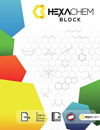 Hexachem Block 80 Blatt: Das Chemie Notozblock: Hexagon-Motive für organische Chemie inkl. Periodensystem