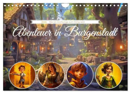 Abenteuer in Burgenstadt (Wandkalender 2026 DIN A4 quer), CALVENDO Monatskalender: Abenteuer in Burgenstadt ist eine Geschichte über den Prinzen der ... zum König wird. (CALVENDO Wissenschaft)