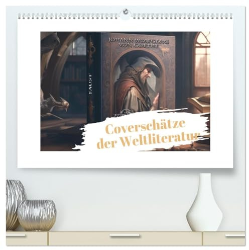 Coverschätze der Weltliteratur (hochwertiger Premium Wandkalender 2026 DIN A2 quer), Kunstdruck in Hochglanz: Die Werke bedeutender Autoren bildlich interpretiert. (CALVENDO Kunst)