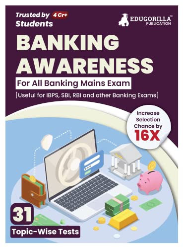 Banking Awareness For Mains Book 2023 (English Edition) - 31 Solved Topic-wise Tests SBI/IBPS/RBI/Clerk/PO and Other Competitive Exams with Free Access to Online Tests