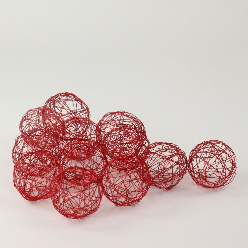 Draht Kugeln fein 12 St. in der Box Ø 5 cm rot Dekoball Dekokugel