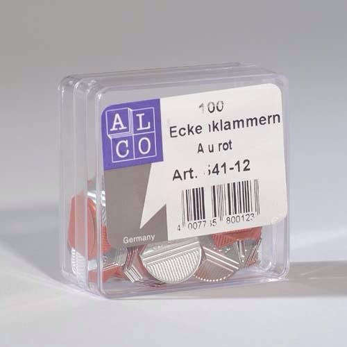 100 rote Eckenklammern von Alco // Bewerbung Bewerbungsmappen Präsentation