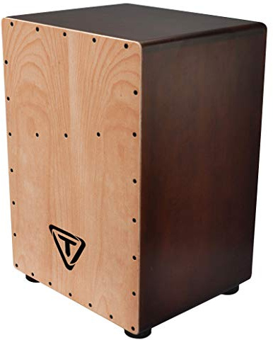 Tycoon Percussion Cajon, 35cm Wide, Double Overhead Chamber, Dual Sound Chambers w/Separate Sound Holes, Siam Oak Body, Adjustable Snare Wires, Stable Rubber Feet, 35 Series (TKDOHC-35)