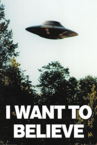X-Files - I Want to Believe - UFO - Filmposter Kino Movie x-Files Science Fiction Sci Fi 61x91,5 cm + 2 St Posterleisten Kunststoff 62 cm transparent