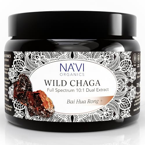 Na’vi Organics Wild Chaga Mushroom Extract Powder 225g | Dual 2-Step Extraction for Maximum Potency | Natural High Anti-oxidants & Immune Support | Premium Quality Vegan Supplement for Daily Wellness