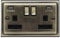 Antique Brass USB Double Wall Plug Socket 2 Gang 13A with 2 USB Charger Port Outlets Socket Plate BE776KME