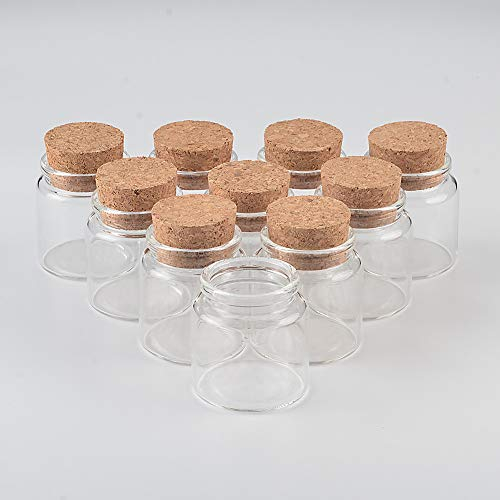 Jarvials Glass Bottles with Cork Stopper for Crafts 50ml 80ml 100ml 150ml Clear 50ml