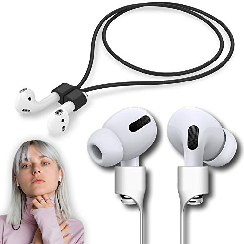 cobcobb Ultrastarker magnetischer Airpod Pro Strap Anti-Verlust-Kordel Sport-Umhängeband kompatibel mit Airpods 3. 2. Generation Pro 3 2 1 (Schwarz)