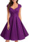 Bbonlinedress Abendkleider elegant für Hochzeit festliches Kleid Damen 1950er Vintage Retro Cocktailkleid Rockabilly Brautjungfer Kleid Grape L