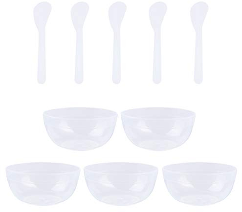 10Sets Slime Bowl Slime Mixing Tool Makeup Bowl Crystal Mud Mixing Bowls Plastic Glue Mixer for Makeup Crafts (Transparent)
