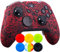 9CDeer 1 Stück von Schutz Benutzerdefiniertes Transferdrucken Silikon Abdeckung Haut Ärmel Fall Cover Skin Hülle Pflanzen rot + 6 Thumb Grips Aufsätze zum Xbox Elite Series 2 Controller