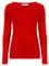 janisramone Womens Ladies Round Neck Long Sleeve T-Shirt Stretchy Plain Fitted Basic Jersey Casual Tee Top Red
