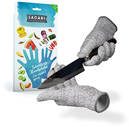 Guantes anticorte | Guantes de Protección 1 par | Lacari ORIGINAL Guantes anticortes con alta seguridad | Guante premium y cadena ligera | Certificado EN-833 | Guante talla L/XL