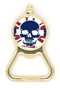 Human Skeleton UK Union Jack Flag Beer Bottle Cap Opener Stainless Steel Key Chain