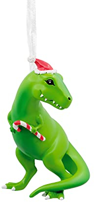 Hallmark Dinosaurier in Weihnachtsmütze, Kunstharz, lustiger Baumschmuck