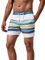 MaaMgic Short de Bain pour Homme Maillot de Bain Rayée avec Poche Séchage Rapide Short de Plage pour Vacance Piscine