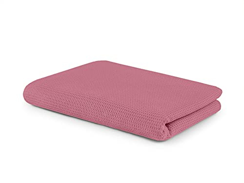 SETEX Waffelpiqué Kuscheldecke, Vielseitige Decke aus 100% Baumwolle, Geeignet als Wohndecke, Tagesdecke, Sommerdecke, Outdoordecke und mehr, 75 x 120 cm, Rosa