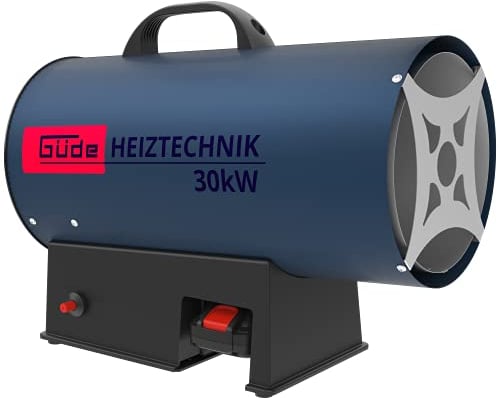 Güde Akku Gasheizgebläse GH 18-201-05 30KW (Edelstahlbrenner, Piezozündung, Lieferumfang: Akkupack 2 Ah, Ladegerät 0,5 A), Blau [Energieklasse A]