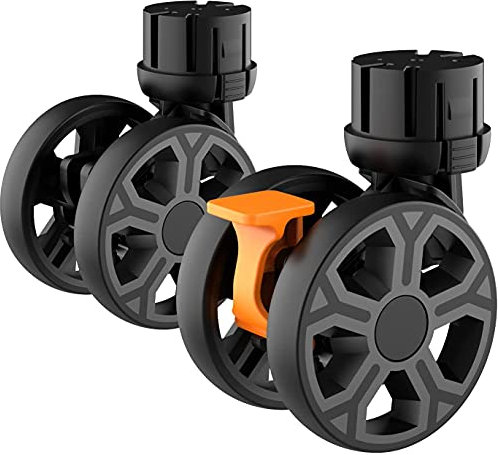 Verbrennbare Gummi-Ersatzräder für tragbare Einkaufswagen, Universal-Räder für Faltbare Wagen, Schwarz (Pack von 2)