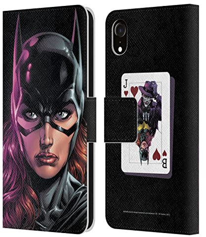 Head Case Designs Licenciado Oficialmente Batman DC Comics Batgirl Three Jokers Carcasa de Cuero Tipo Libro Compatible con Apple iPhone XR