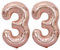 40 Zoll Luftballons Zahl 33 Rose Gold, Nummer 33 Luftballon Rosegold frau Luftballons 33. Geburtstag deko frauen Folienballon 33 Rose Gold 33 Ballons Große, Riese Heliumfolie Ballon 33 (number 33)