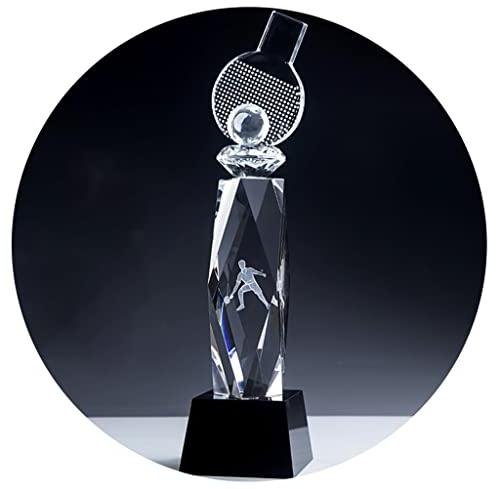 Trofei medaglie e premi Campionato Individuale A Squadre di Tennis da Tavolo Cristallo Creativo Premi Medaglia Sportiva Coppa Trasparente (Color : Clear, Size : 8 * 31.5cm)