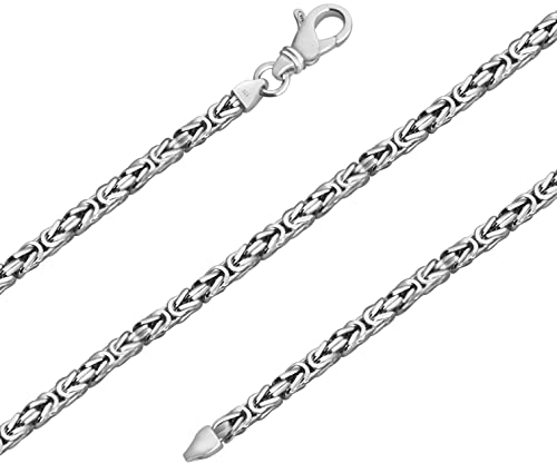 Avesano Königskette 925 Silber Kette Herren Halskette 3 mm Silberkette massiv mit Schmuck Box Länge 55 cm verfügbar 101095-055