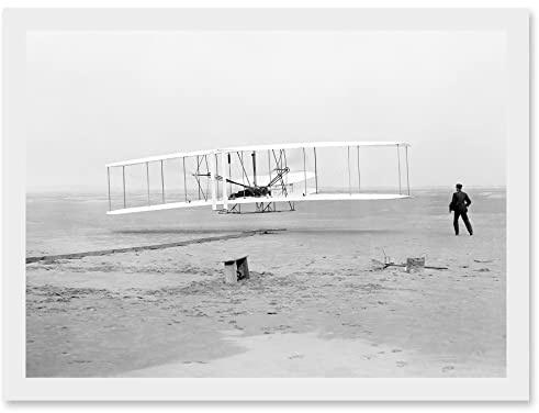 Artery8 Daniels First Flight Wright Brothers 1903 Photo Aviation Artwork Framed Wall Art Print A4