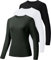 HIBETY 3 Pack Women's UPF 50+ Sun Protection Shirts, Workout Gym Long Sleeve Shirts, Quick Dry Tops (Black/White/Grey-02-XL)