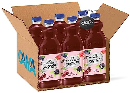 6X San Benedetto Succoso Frutti Rossi Bevanda alla Frutta 1,5L [CAIYA® BOX da 6 Bottiglie]