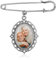 Zysta Personalisierte Pin Brosche mit Foto Gravur Vintage Oval Anhänger Memorial Broschen für Hochzeit Boutonniere Brautstrauß Pin Kit (1x Oval)