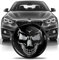 SkinoEu Tuning Emblem für Fronthaube und Kofferraum 82mm Kompatibel mit BMW Emblem 51147057794 Schädel Schwarz EN 15