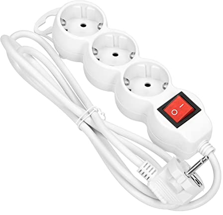 3-Fach Steckdosenleiste ORAE13146(GS)/W/3m Kabel weiß mit Schalter