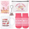 Rhdekoein Cadeau Retraite Femme Lot de 5 Cadeau Retraite Vive la Retraite Set Cadeau Départ Retraite Maitresse avec Mug, Sac, Chaussettes, Porte-clés Retraite, Carte Retraite pour Cadeau Collègue