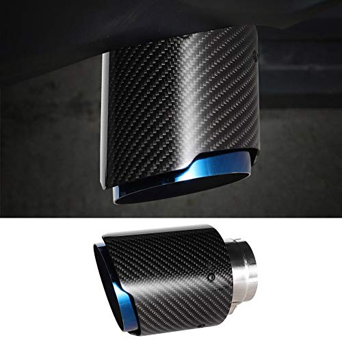 Embout Echappement Carbone 100, Kohlefaser, Glänzend, Auto, Gerades Auspuffrohr, Hintere Spitze, Schwanz, Kehle, 63–101 Mm carbon auspuffblende rund 90mm