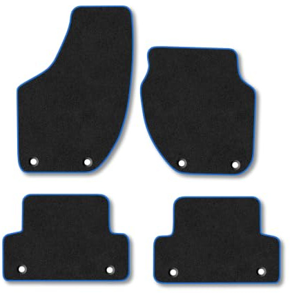 Volvo V40 (2012-2019) [Manual] Carpet Car Mats | Blue Edge Trim Tailored Fit Floor Mats Full Coverage Protection Accessories Easy Clean Anti Slip Made in the UK