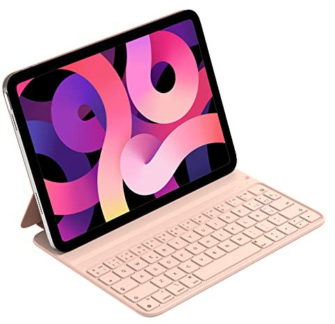 HOU Tastiera Bluetooth per iPad Air 6a/5a/4a/Pro 11, Air 11 Pollici(M3/M2, 2025/2024), Custodia in Ecopelle con Tastiera, Angolo Ergonomico, Disposizione ltaliana, Rosa